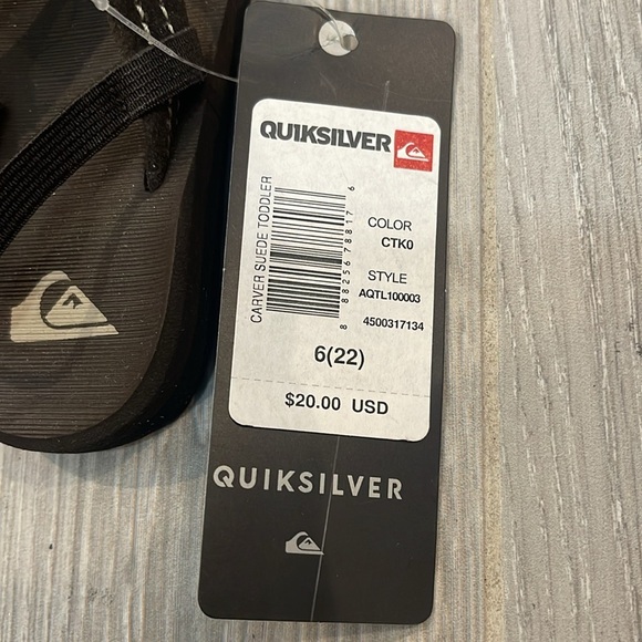 NWT QUIKSILVER Toddler Brown Flip Flop Sandals Size 6 - Picture 3 of 8